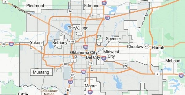 Map of Oklahoma City, Oklahoma