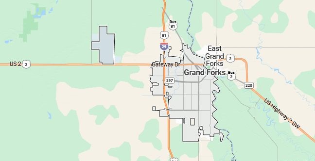 Map of Grand Forks, North Dakota